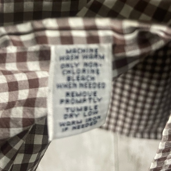 Ralph Lauren Men's Medium Long Sleeve Brown Gingham Brown/White Shirt 340 - Picture 2 of 7